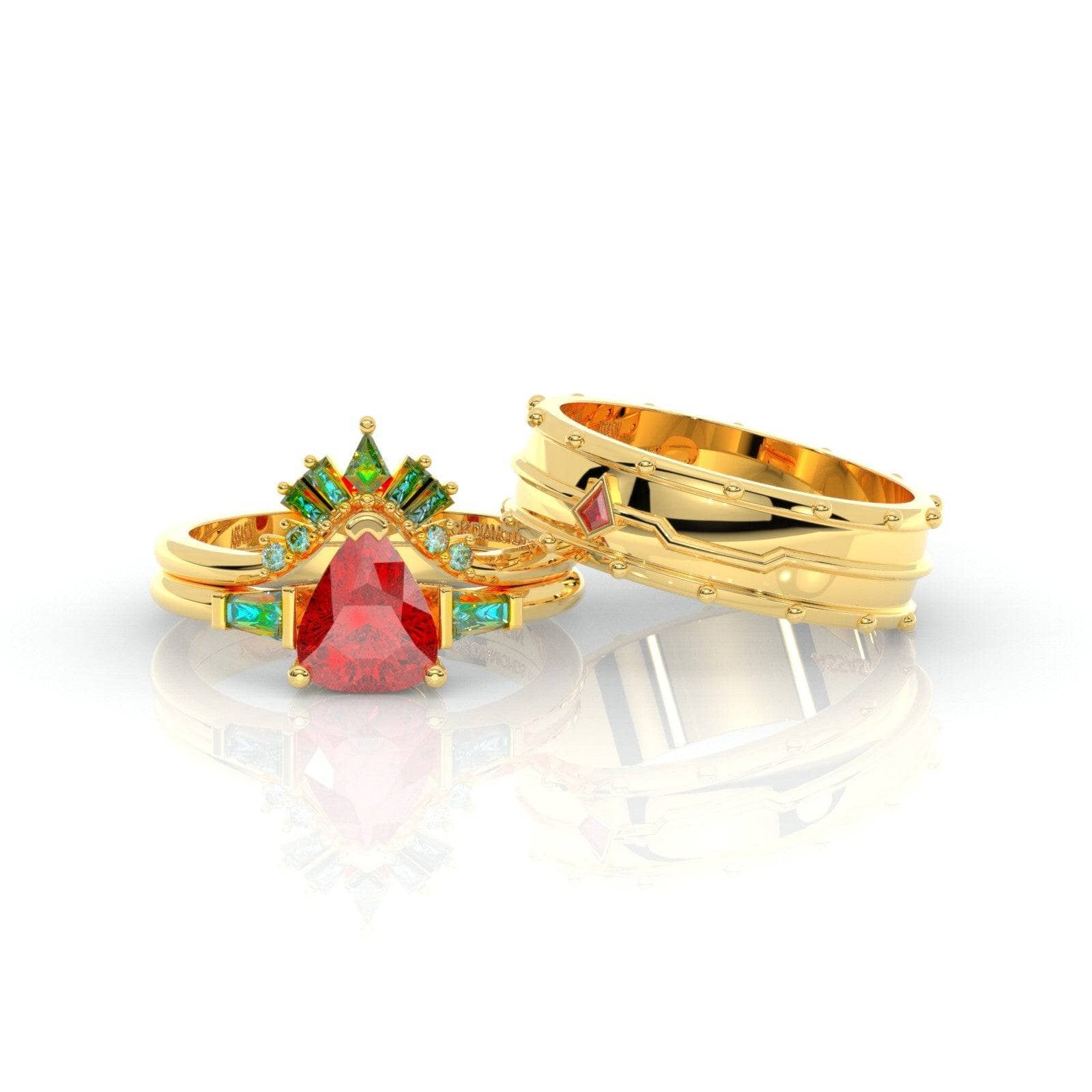 Assasin's Romance Engagement Ring (Women)- 14k Yellow Gold Video Game Inspired Rings