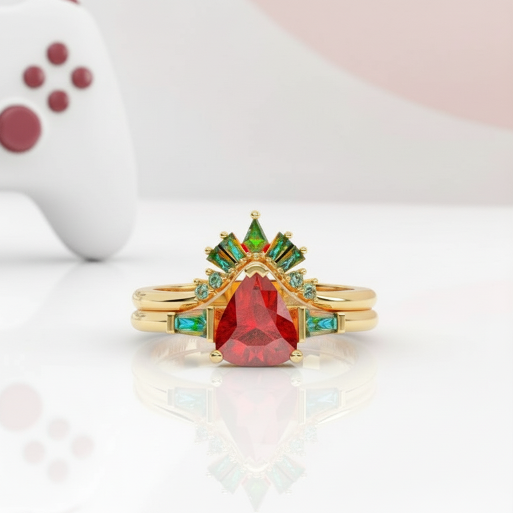 Assasin's Romance Engagement Ring (Women)- 14k Yellow Gold Video Game Inspired Rings