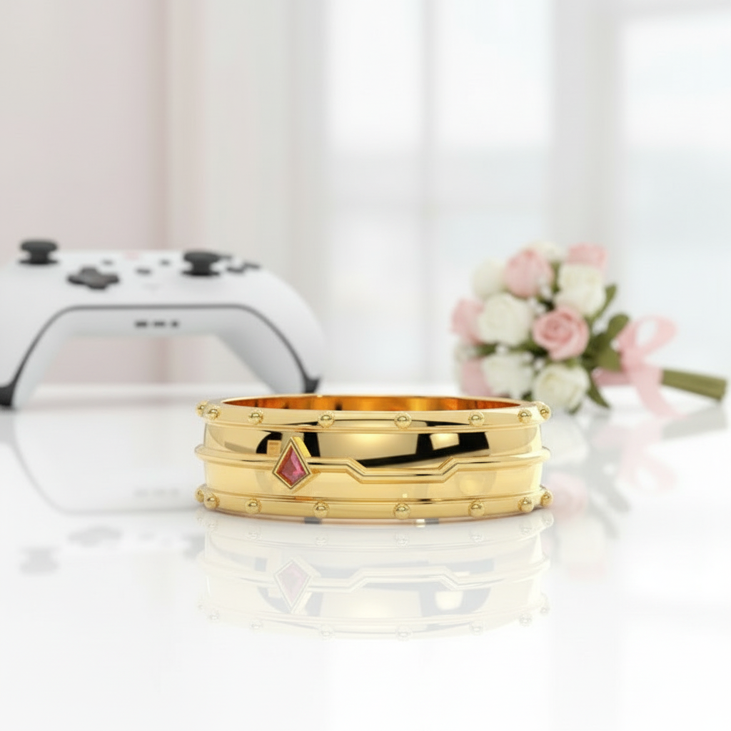 Assasin's Romance (Unisex)- 14k Yellow Gold Video Game Inspired Rings