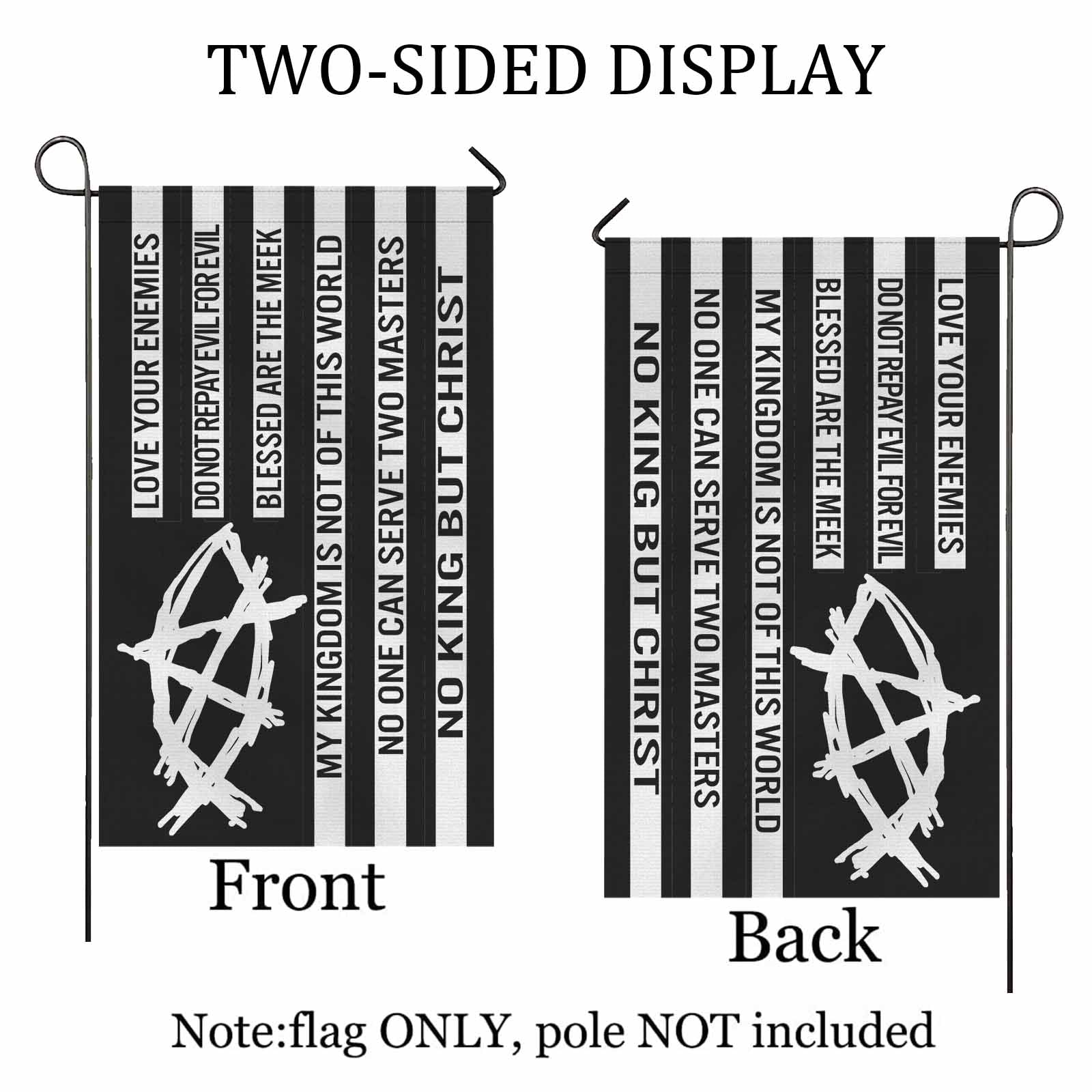 AnarchoChristian - No King But Christ Double-Sided Flag