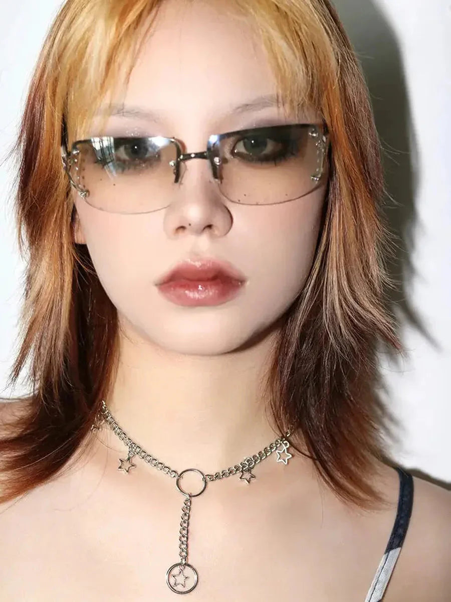 'Sunset' Rhinestone Vintage Future Sunglasses