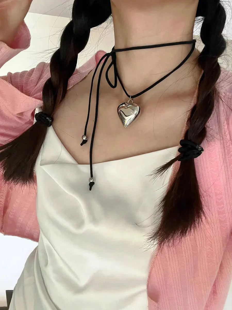 'Pure Love' Y2k Heart Shape Pendant Necklace