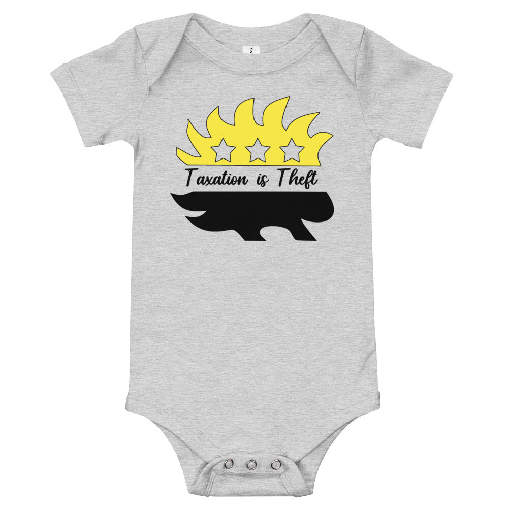 Taxation is Theft Porcupine Baby short sleeve one piece