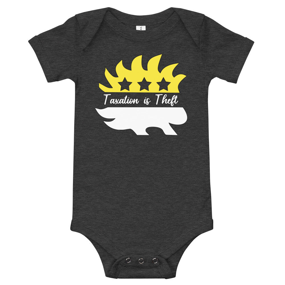 Taxation is Theft Porcupine Baby short sleeve one piece