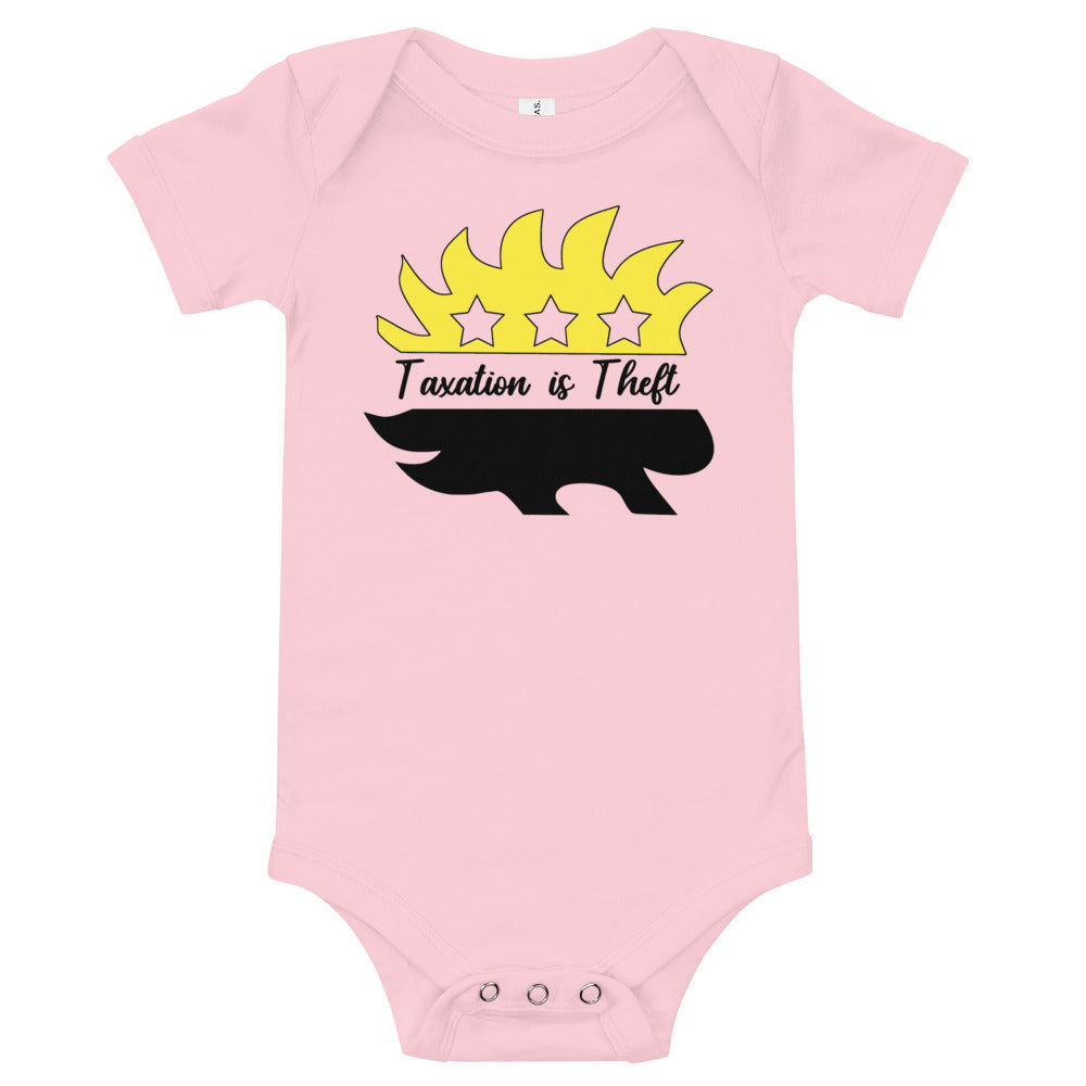 Taxation is Theft Porcupine Baby short sleeve one piece