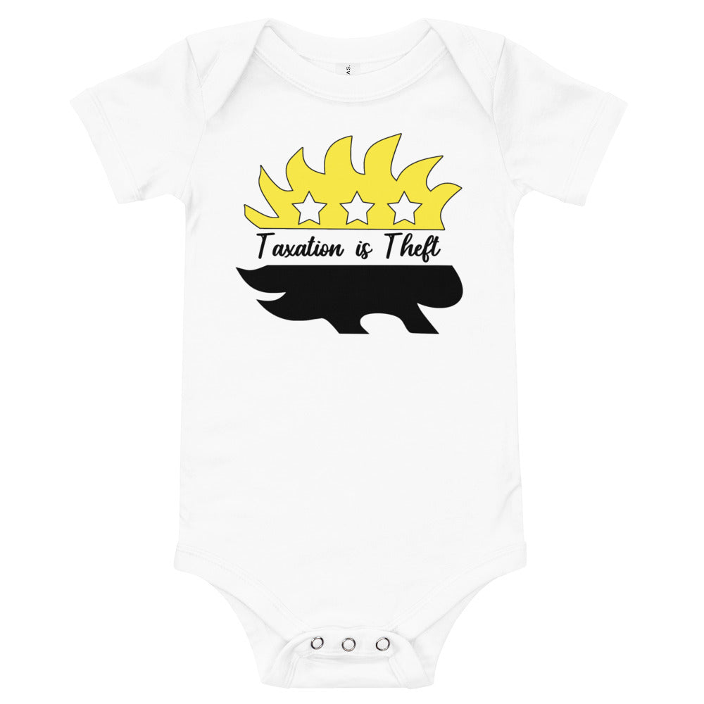 Taxation is Theft Porcupine Baby short sleeve one piece