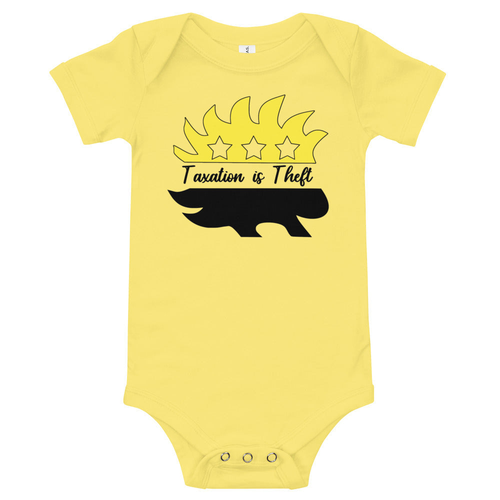 Taxation is Theft Porcupine Baby short sleeve one piece