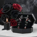 Bat Shaped Garnet Vintage Gothic Punk Earrings