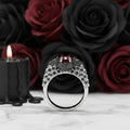 Bat's Kiss Promise Ring- 1.5 Ct Round and Coffin Cut Diamond Option Gothic Ring