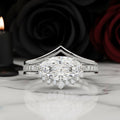Beautiful In My Eyes- Black Diamond Option Marquise Cut 14K White Gold Gothic Wedding Ring