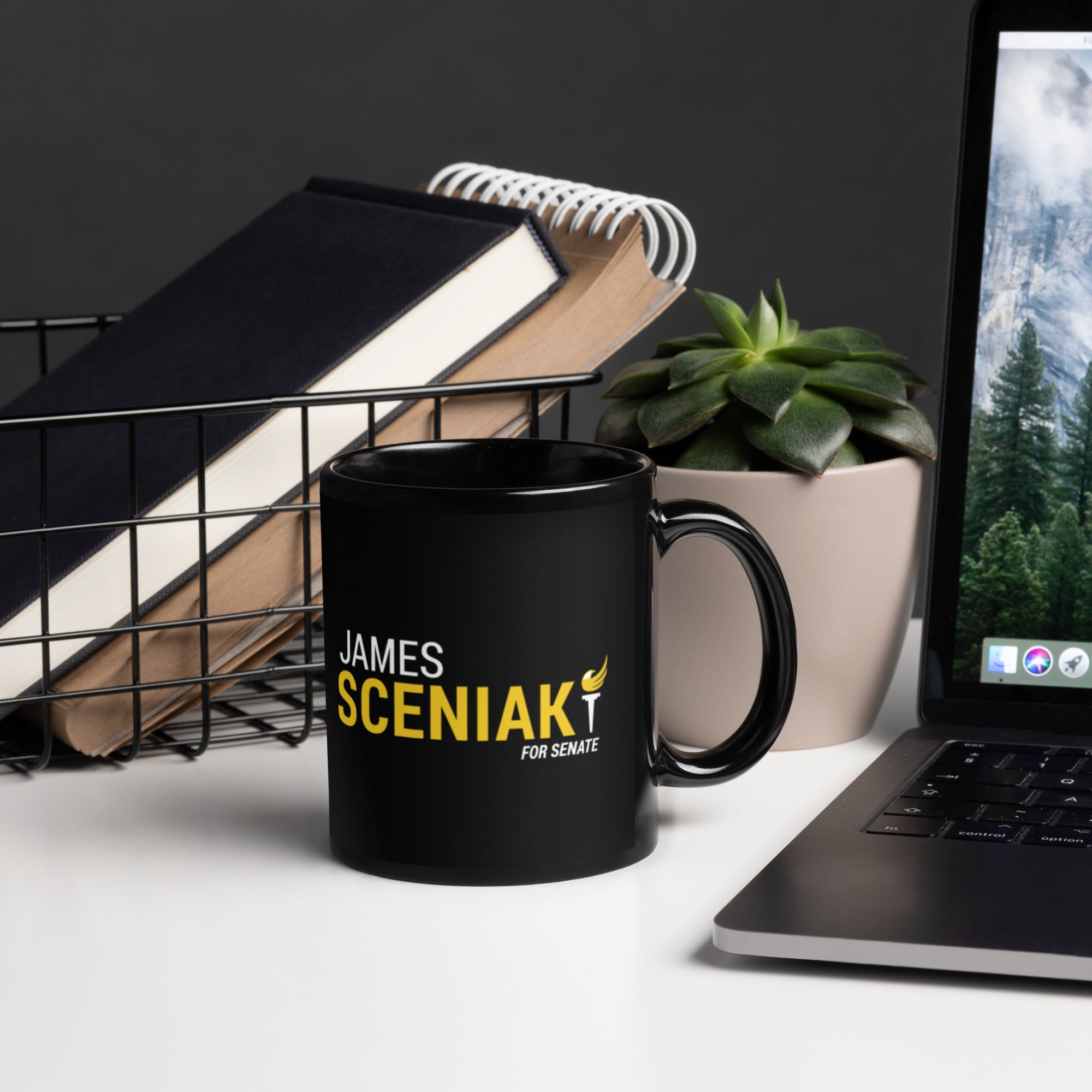 Sceniak for Senate Black Glossy Mug