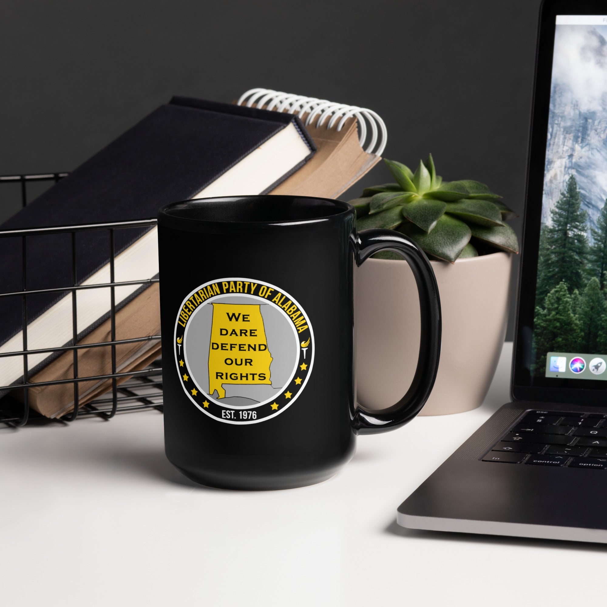 LP Alabama Dare Defend our Rights Black Glossy Mug