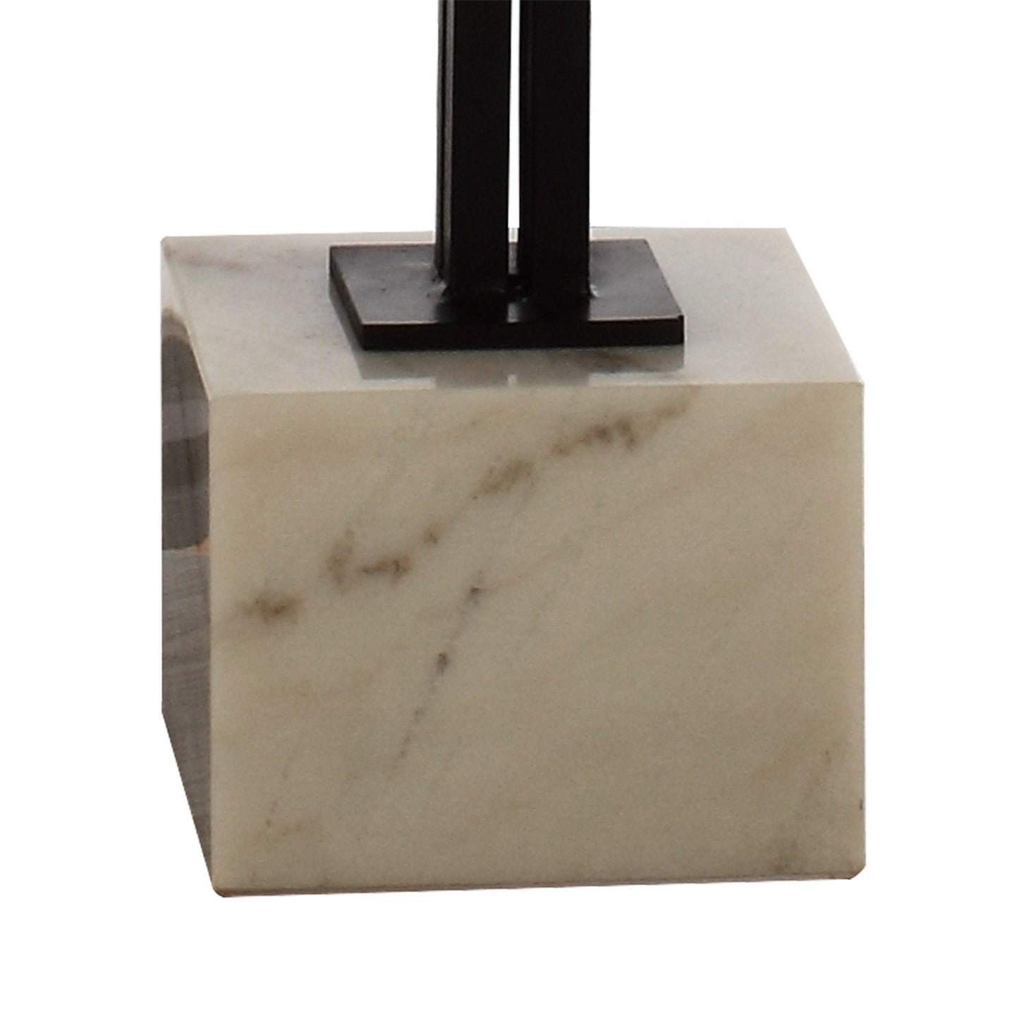 Black Marble Metal Table With Pedestal Base