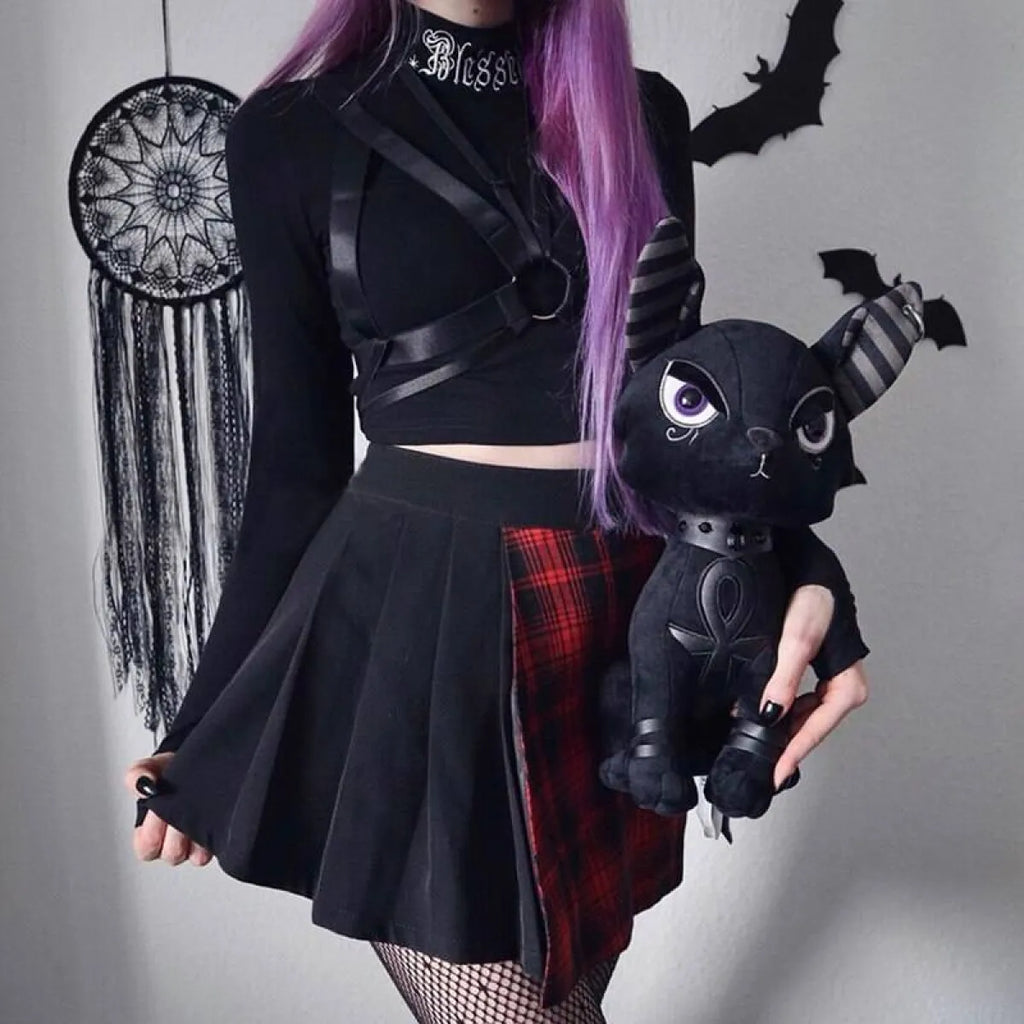 "Blessed" Goth Crop Top
