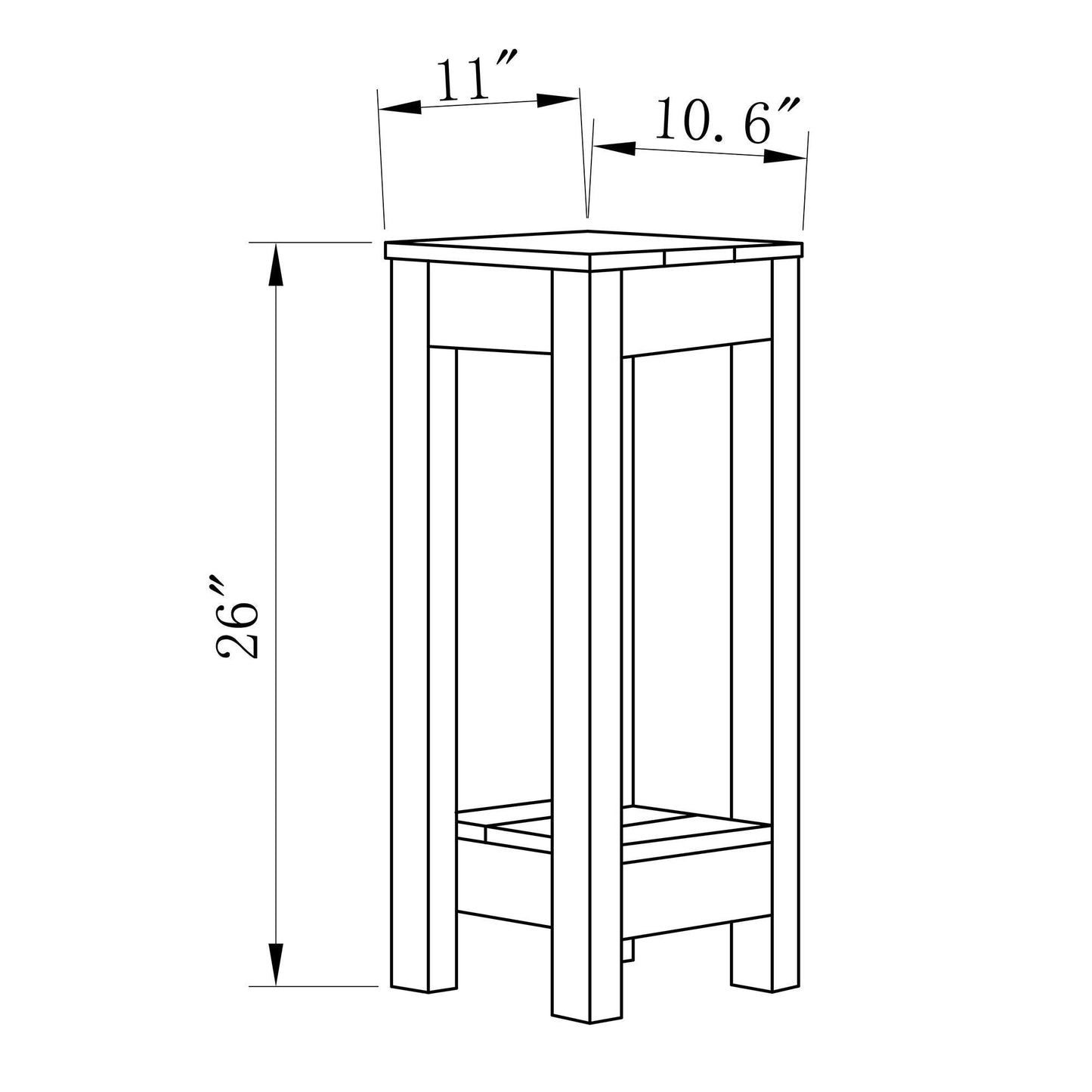 Blue Rectangle Wood Side Table
