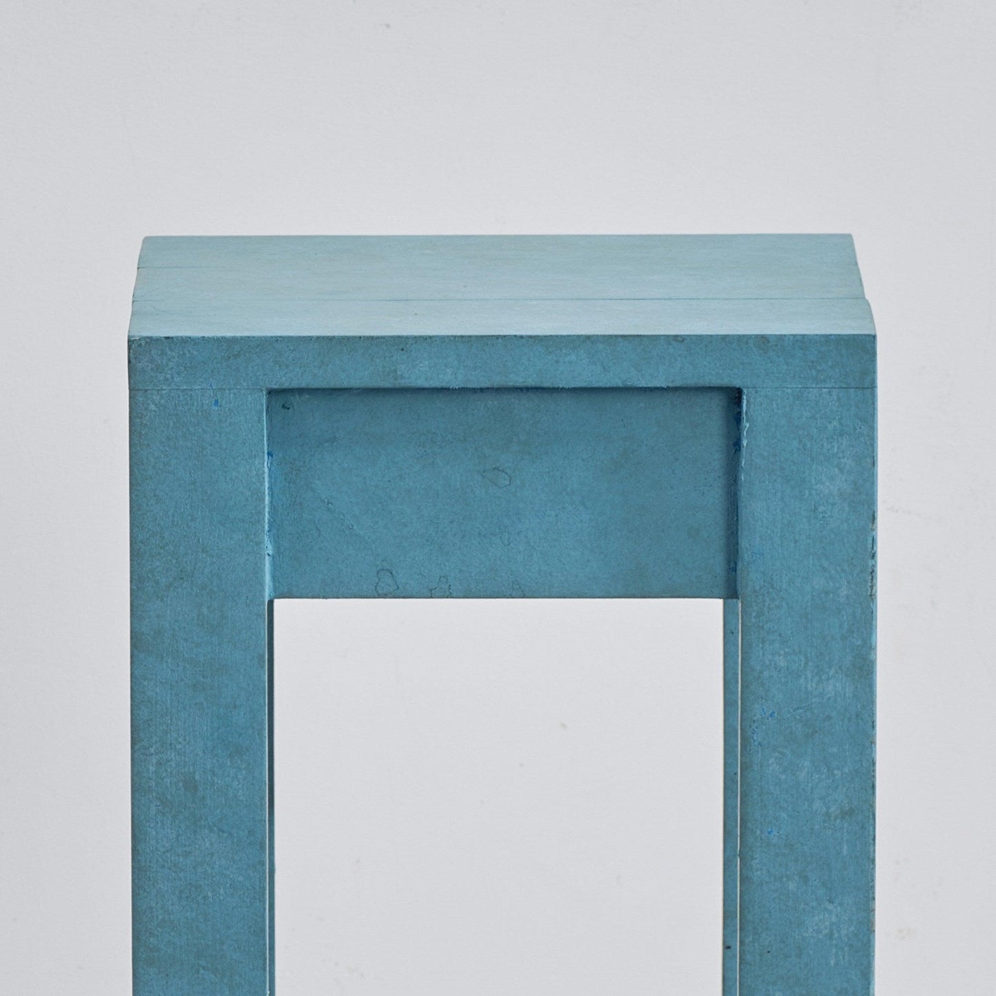 Blue Rectangle Wood Side Table