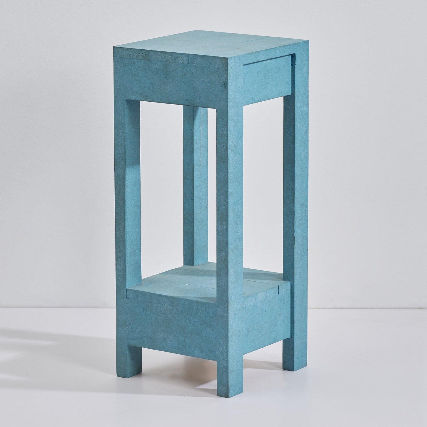 Blue Rectangle Wood Side Table