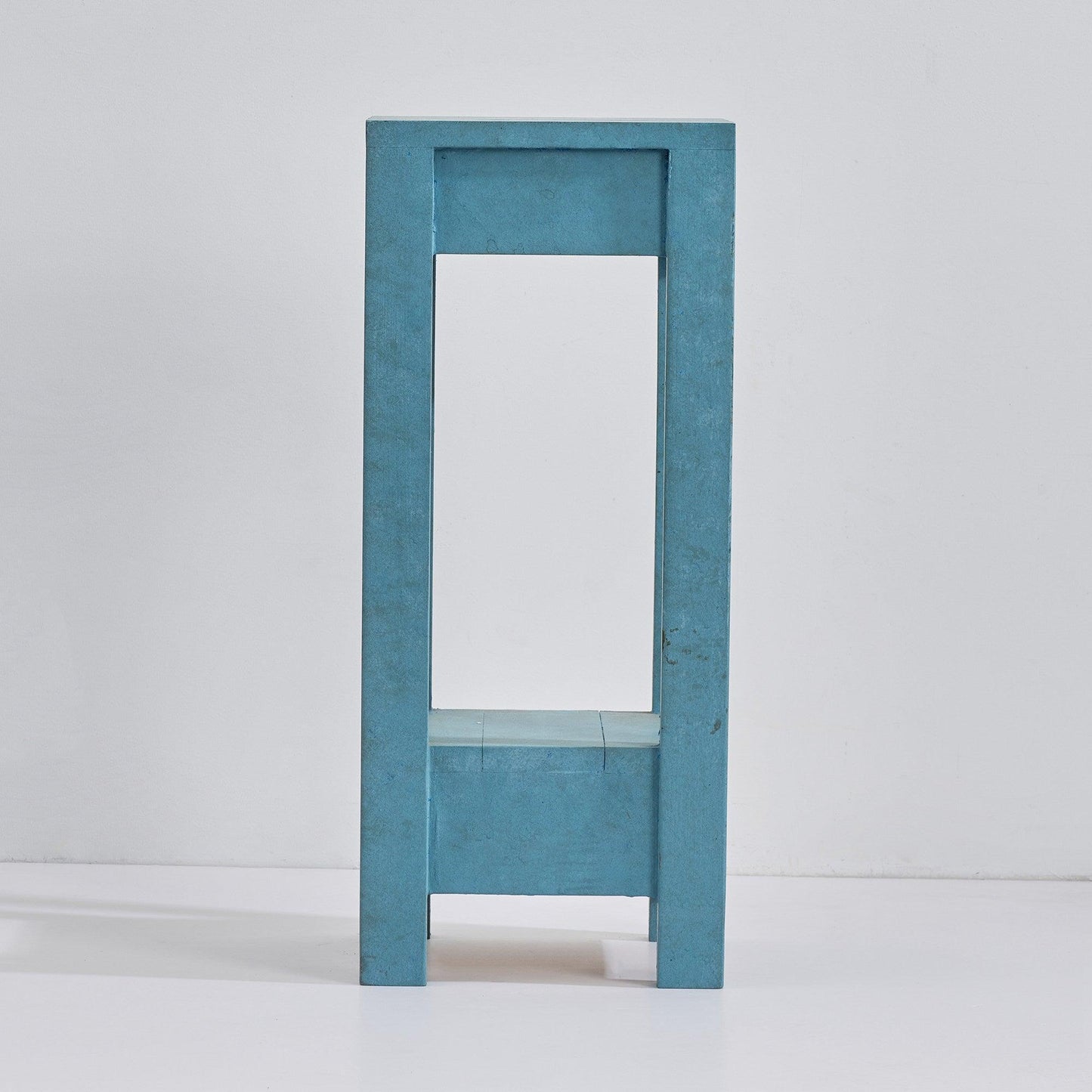 Blue Rectangle Wood Side Table