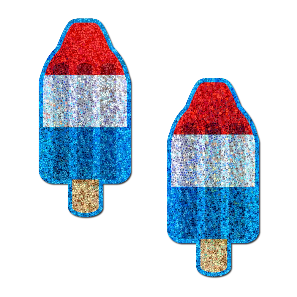 Pastease: Bomb Pop Glittering Red, White & Blue USA Ice Pop Pasties
