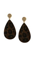 Earring: Textured Leopard Teardrop Earrings