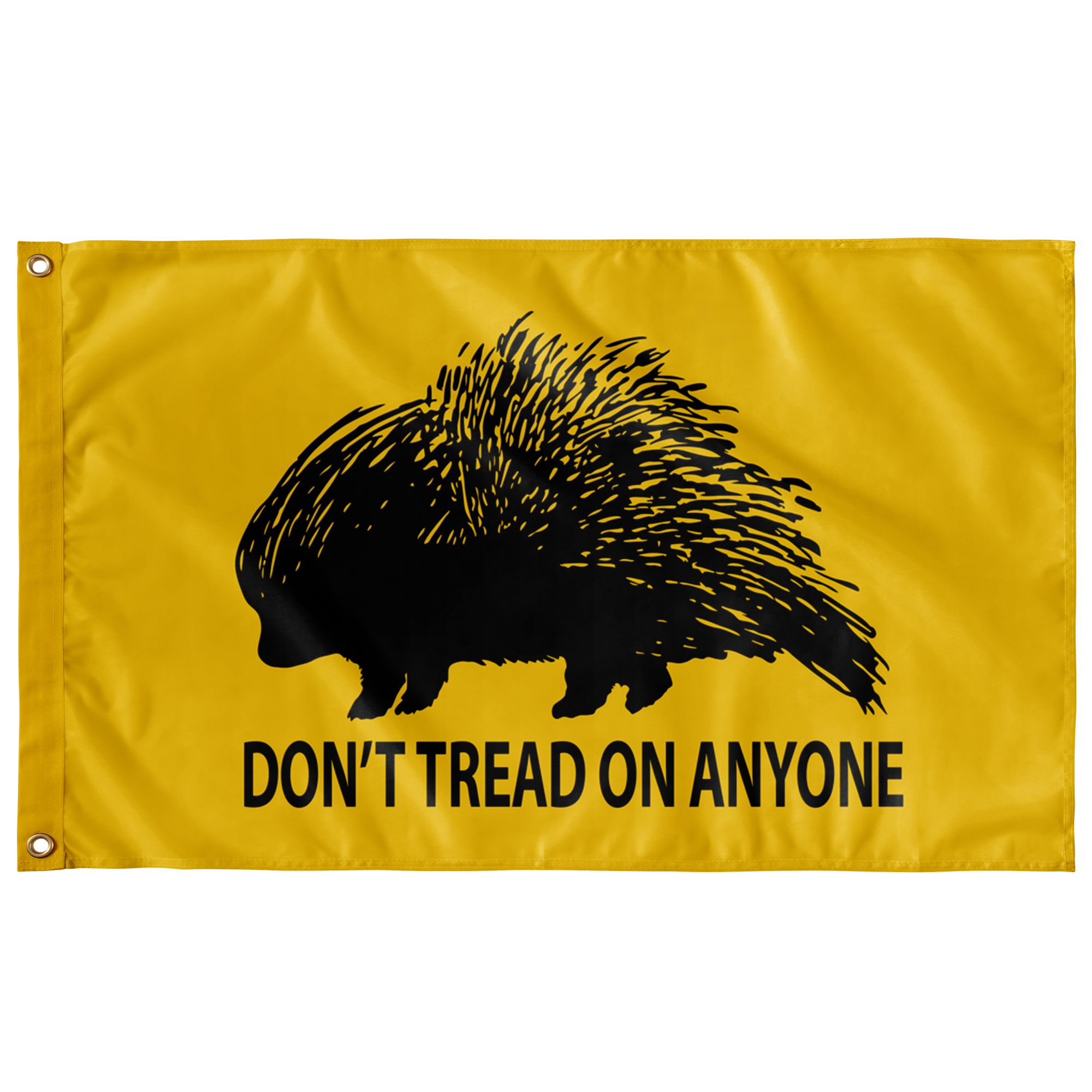 Don't Tread On Anyone Porcupine Single Sided  Flag