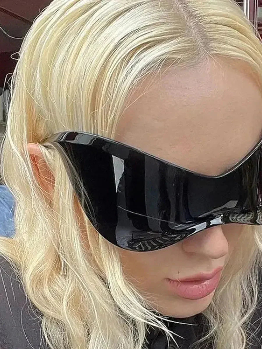 'Glider' Streamlined futuristic oversized sunglasses