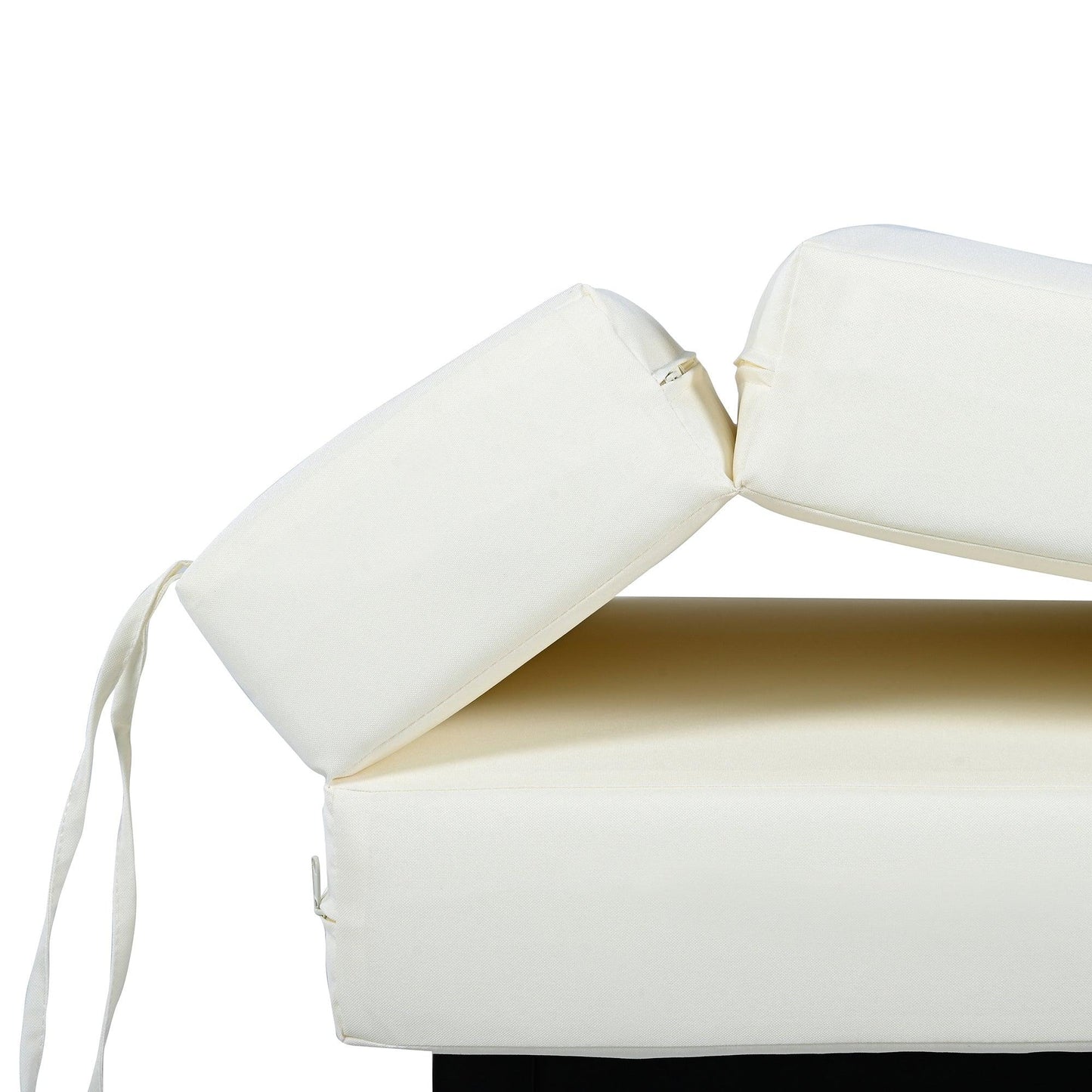 Outdoor Daybed, Patio Rattan Daybed with 5-Position Adjustable Backrest and Removable Cushions & Pillows for Garden, Backyard, Poolside