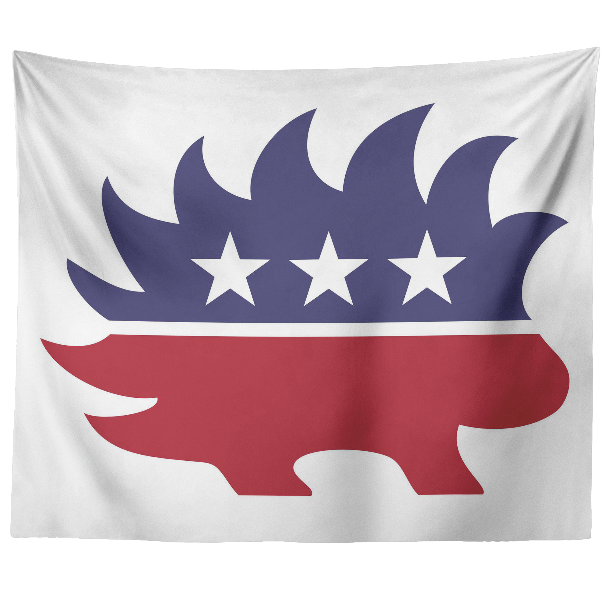 Red White and Blue Porcupine Single-Sided Wall Tapestry