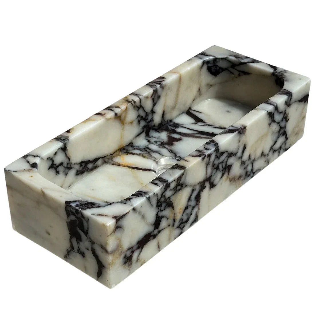 Calacatta Viola Marble Rectangular Wall-mount Bathroom Sink (W)12" (W)20" (H)5"
