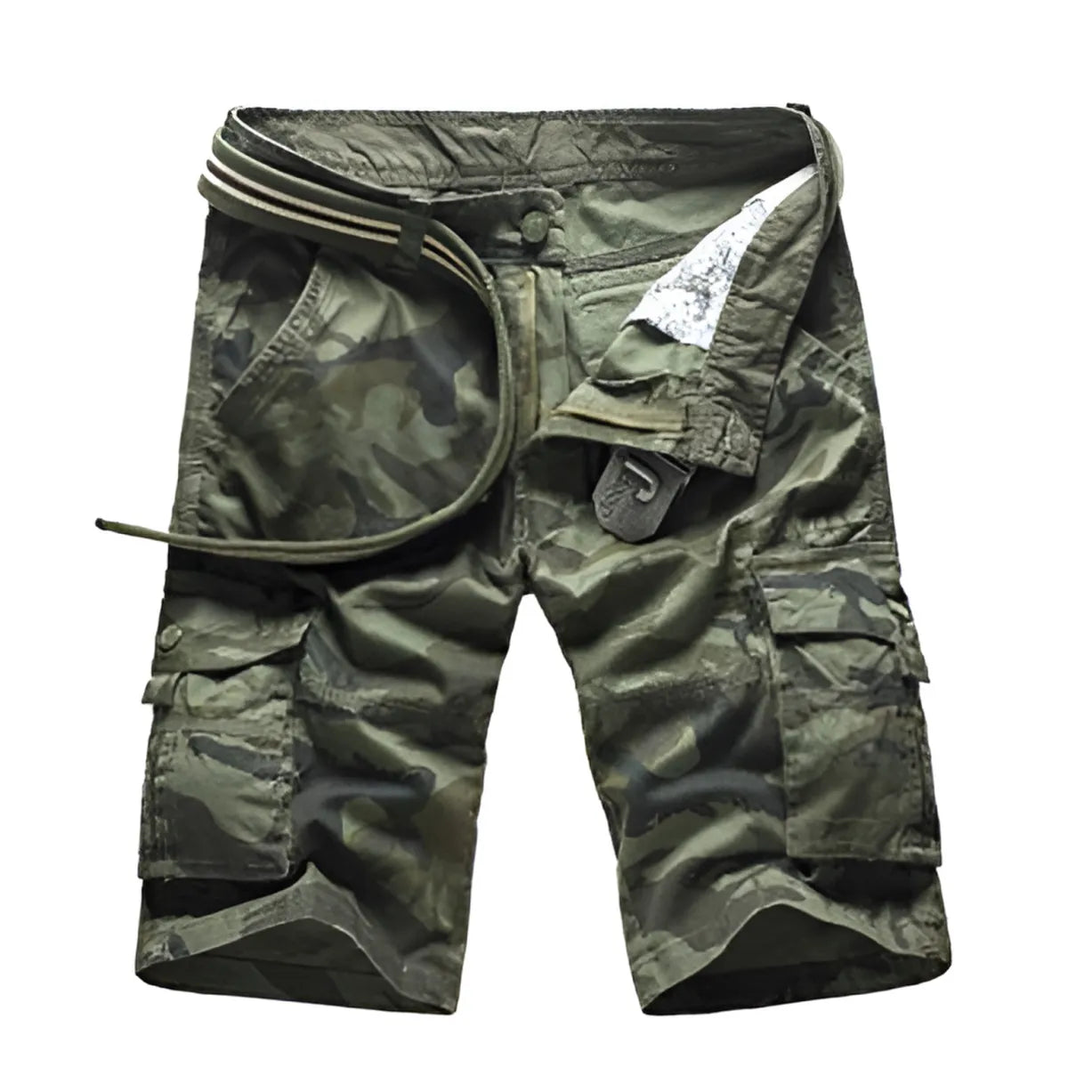 Military Camouflage Denim Cargo Shorts