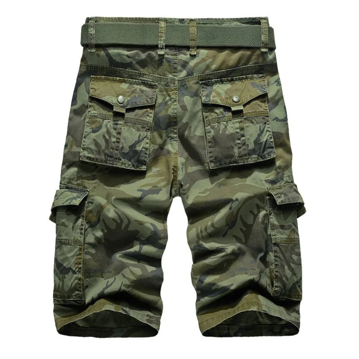 Military Camouflage Denim Cargo Shorts