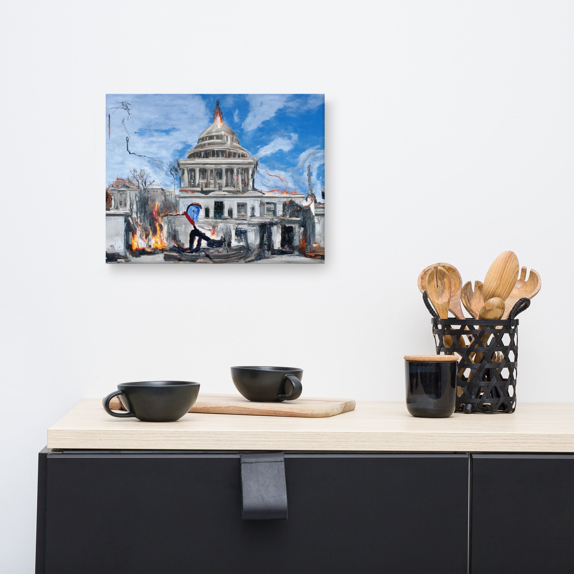 The Power Returns to the People - AI Generated Art on Canvas