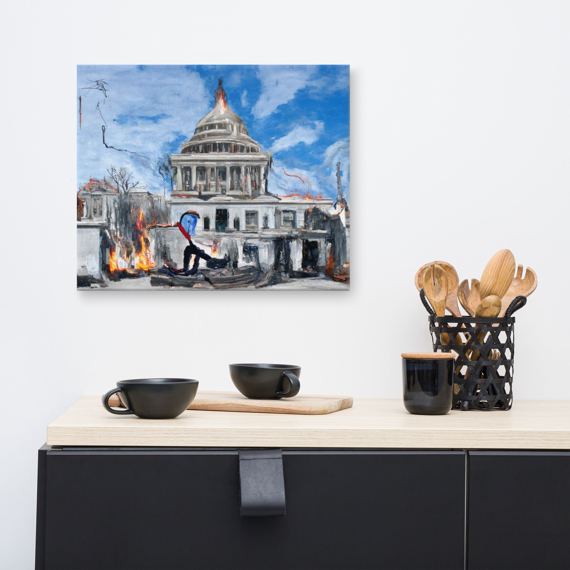 The Power Returns to the People - AI Generated Art on Canvas