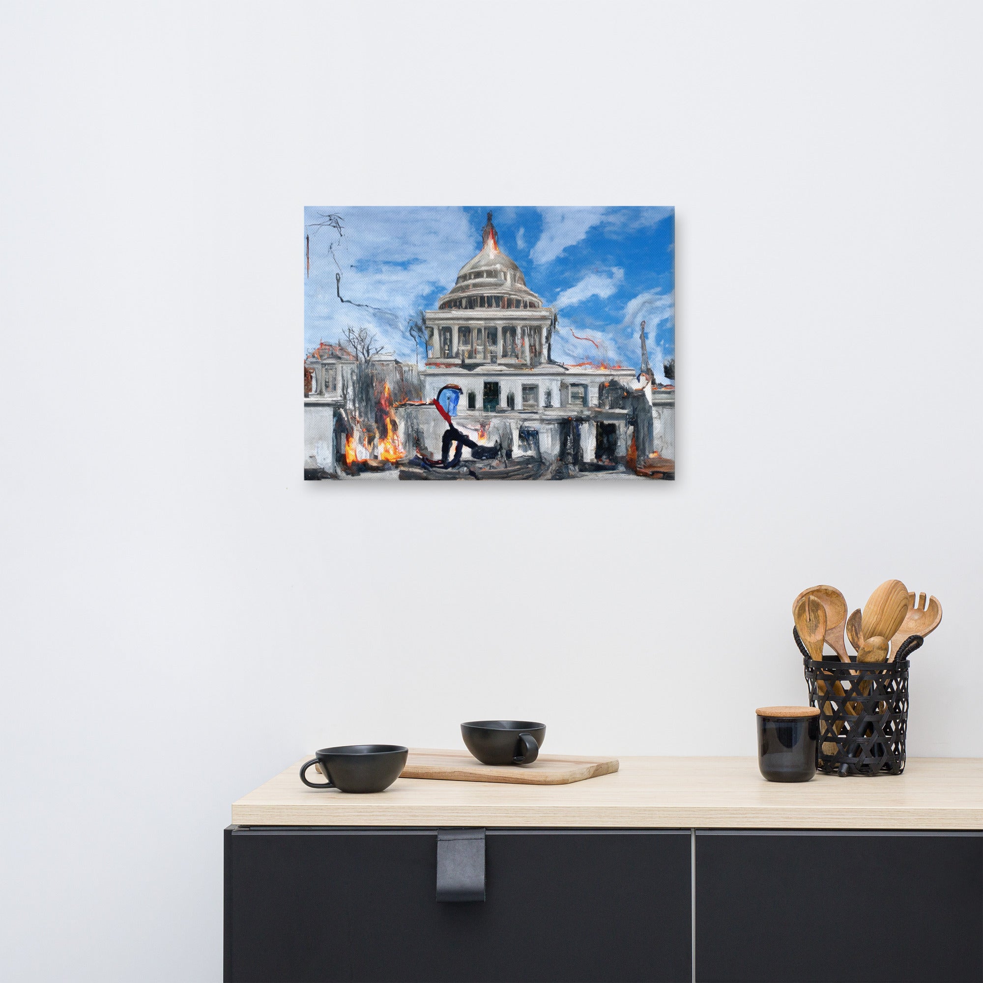 The Power Returns to the People - AI Generated Art on Canvas