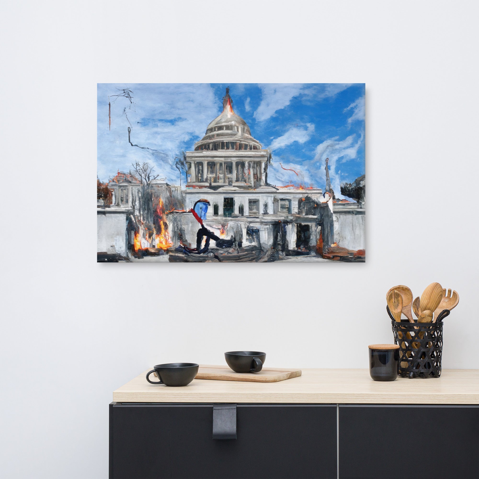 The Power Returns to the People - AI Generated Art on Canvas