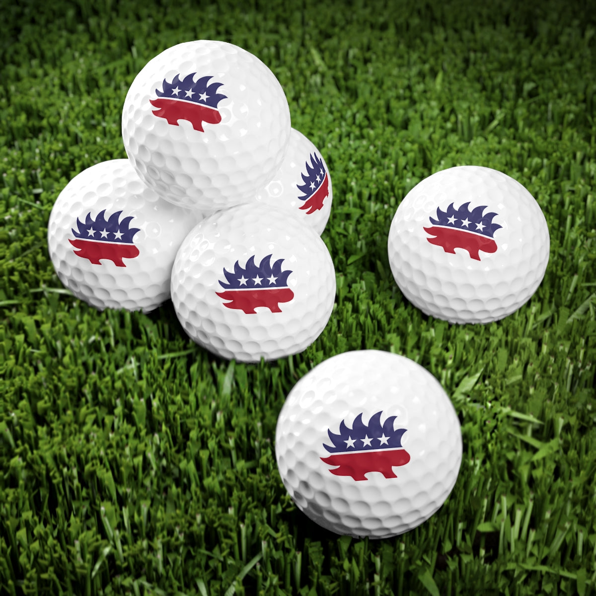 Libertarian Porcupine Golf Balls, 6pcs