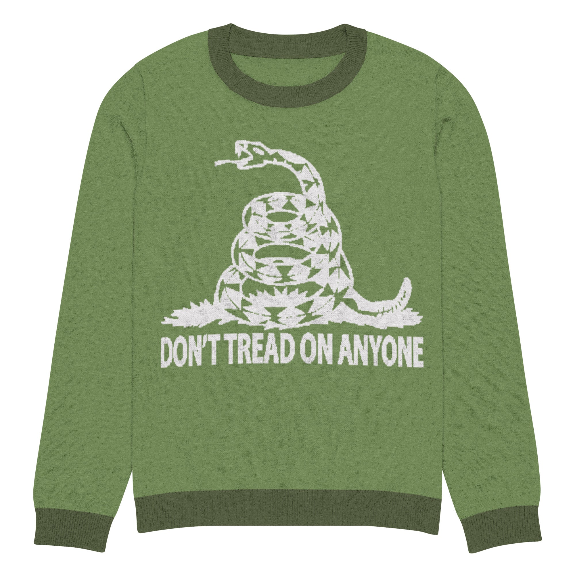 Don't Tread on Anyone Knitted crew neck ugly Christmas sweater