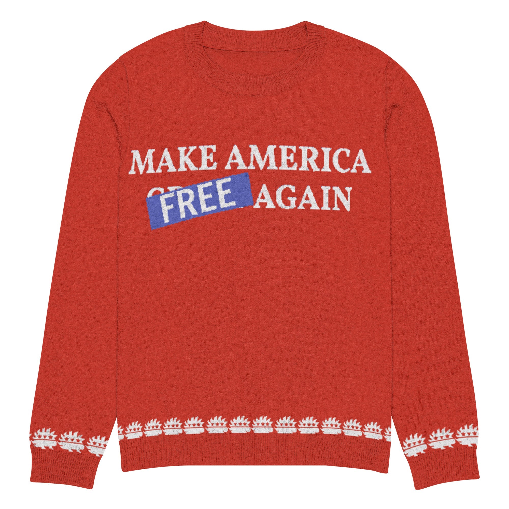 Make America Free Again Knitted crew neck Ugly Christmas sweater