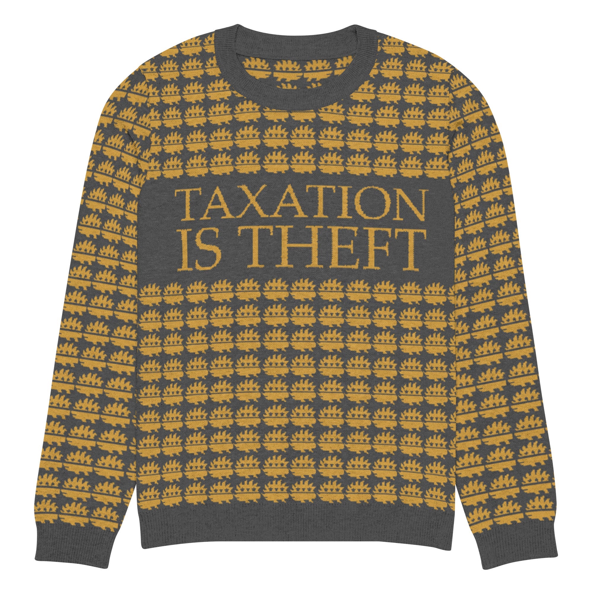 Taxation is Theft Porcupine Knitted Ugly Christmas sweater