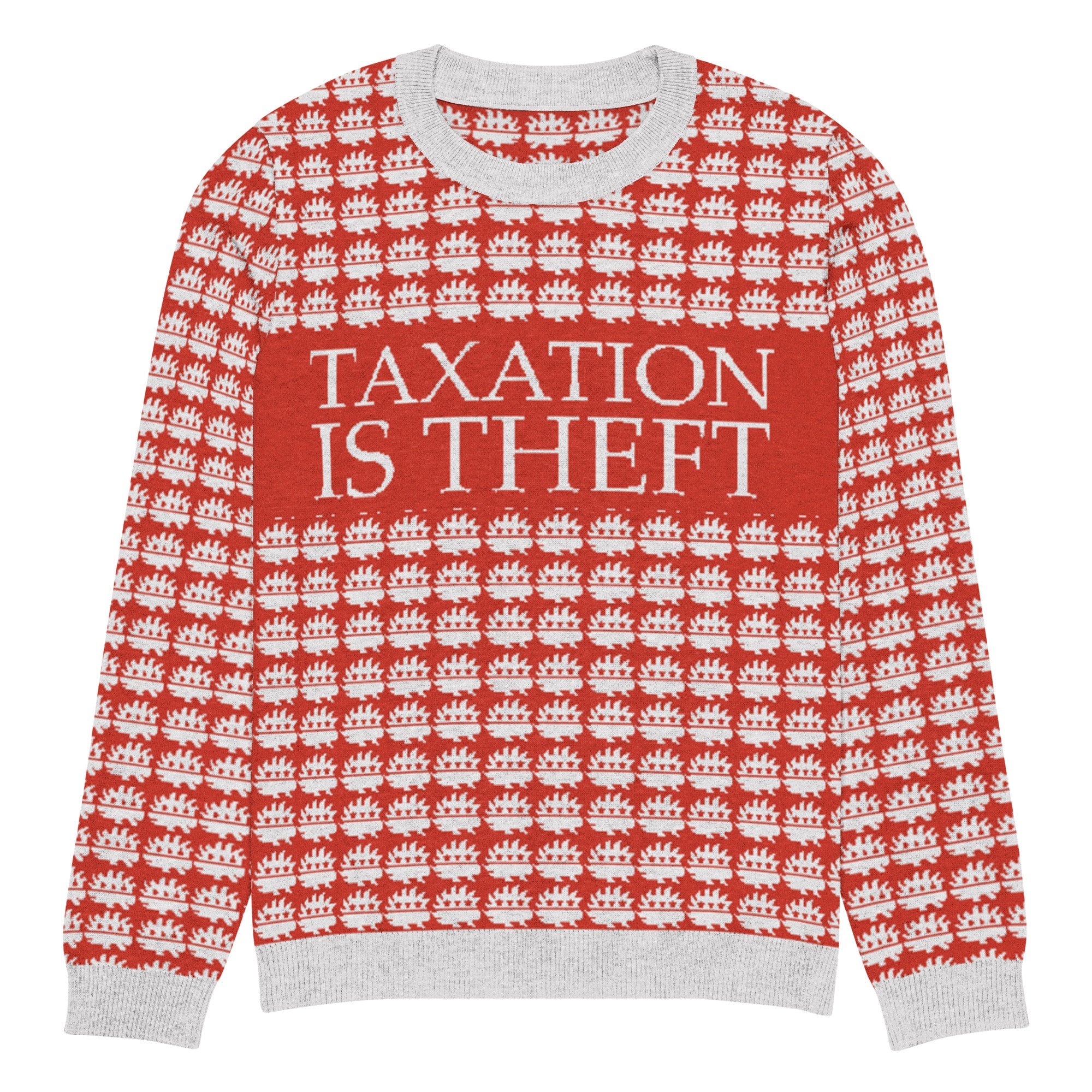 Taxation is theft Porcupine Knitted Ugly Christmas sweater