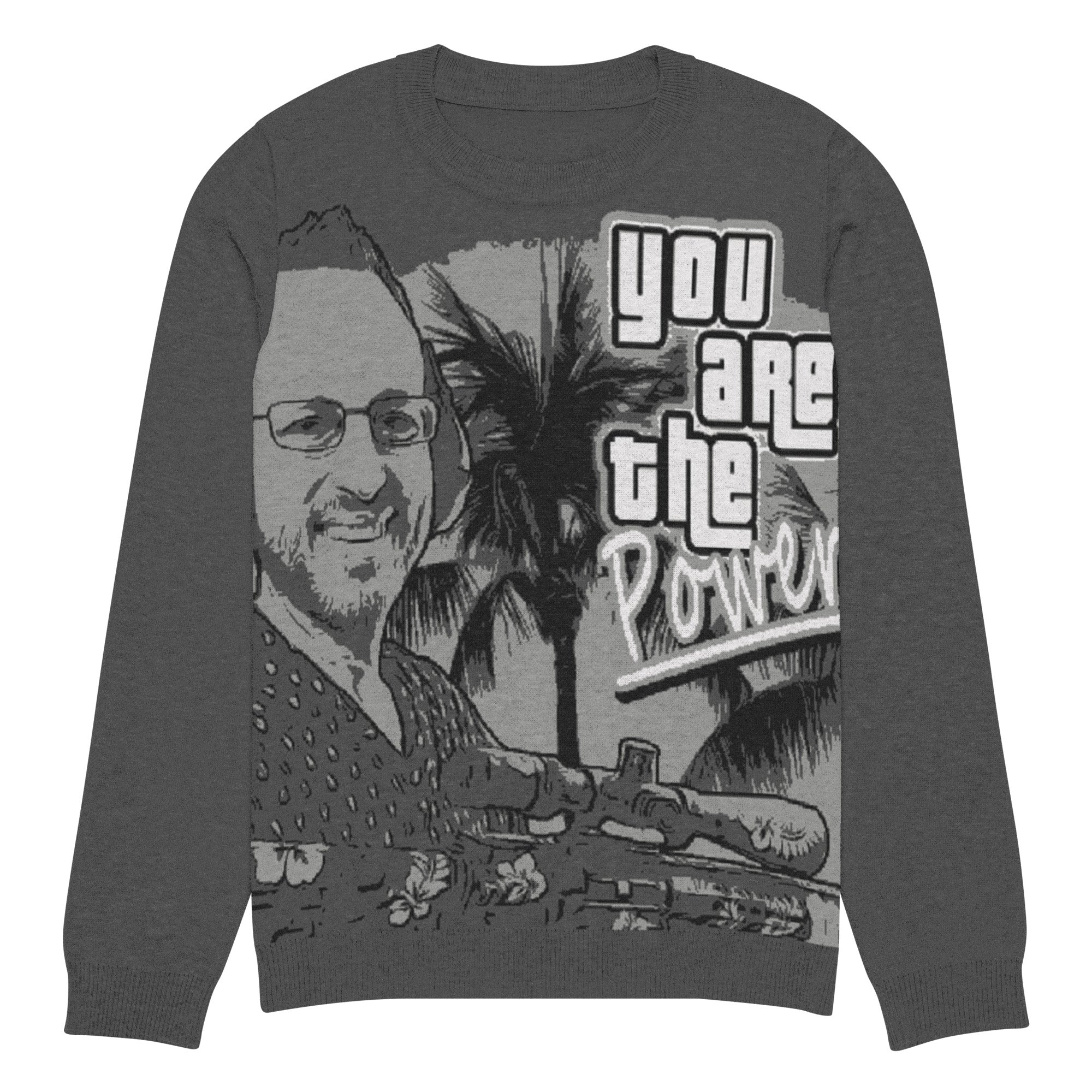 Spike Cohen You are the Power Knitted crew neck sweater