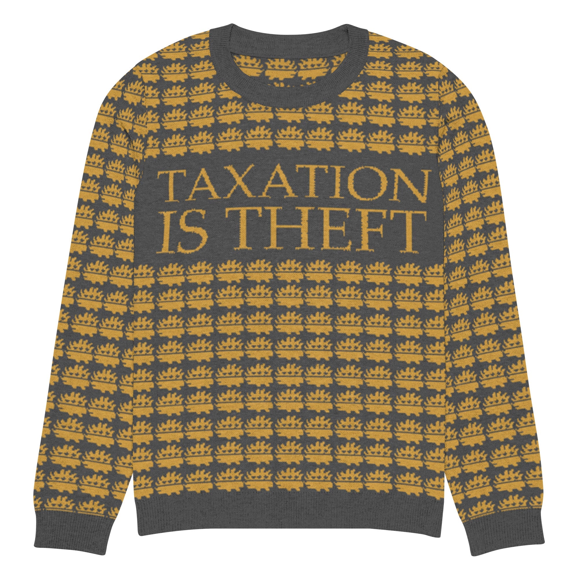 Taxation is Theft Porcupine Knitted Ugly Christmas sweater