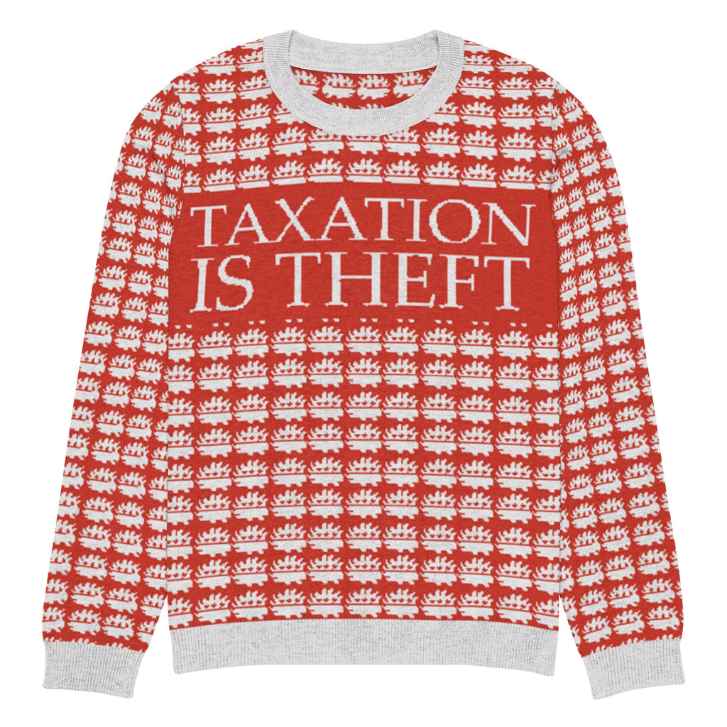 Taxation is theft Porcupine Knitted Ugly Christmas sweater