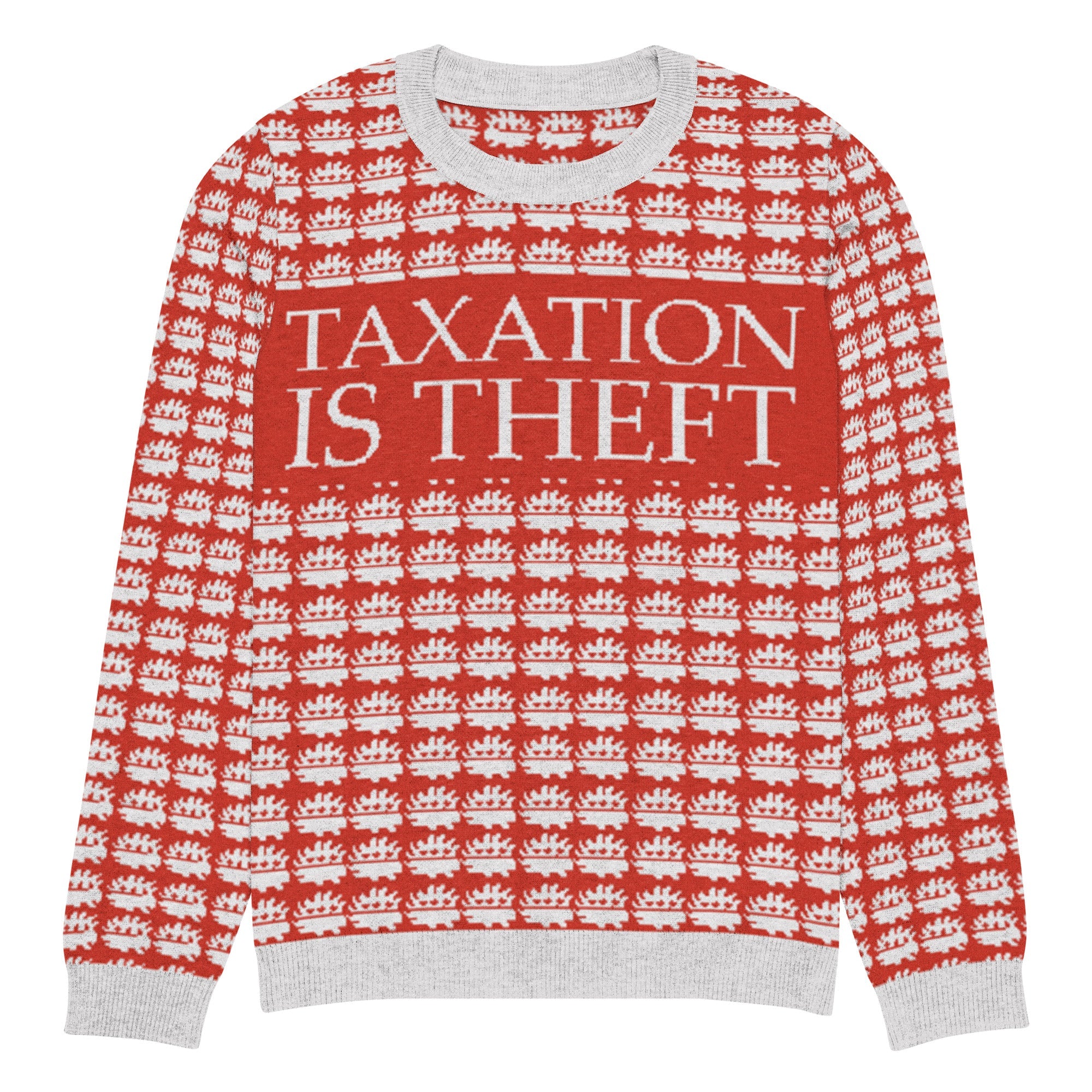 Taxation is theft Porcupine Knitted Ugly Christmas sweater
