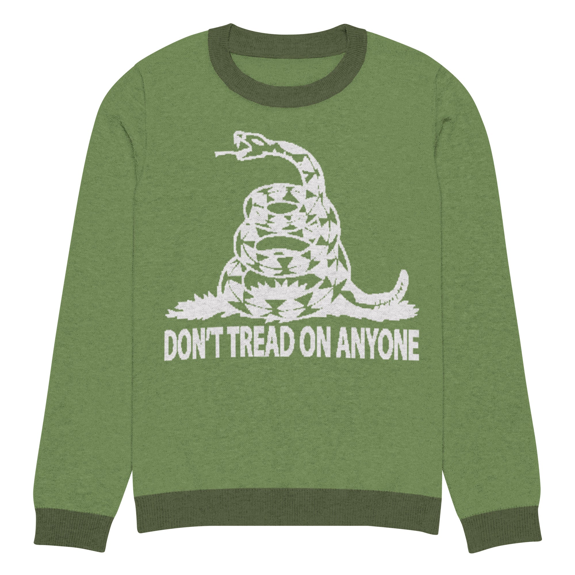 Don't Tread on Anyone Knitted crew neck ugly Christmas sweater