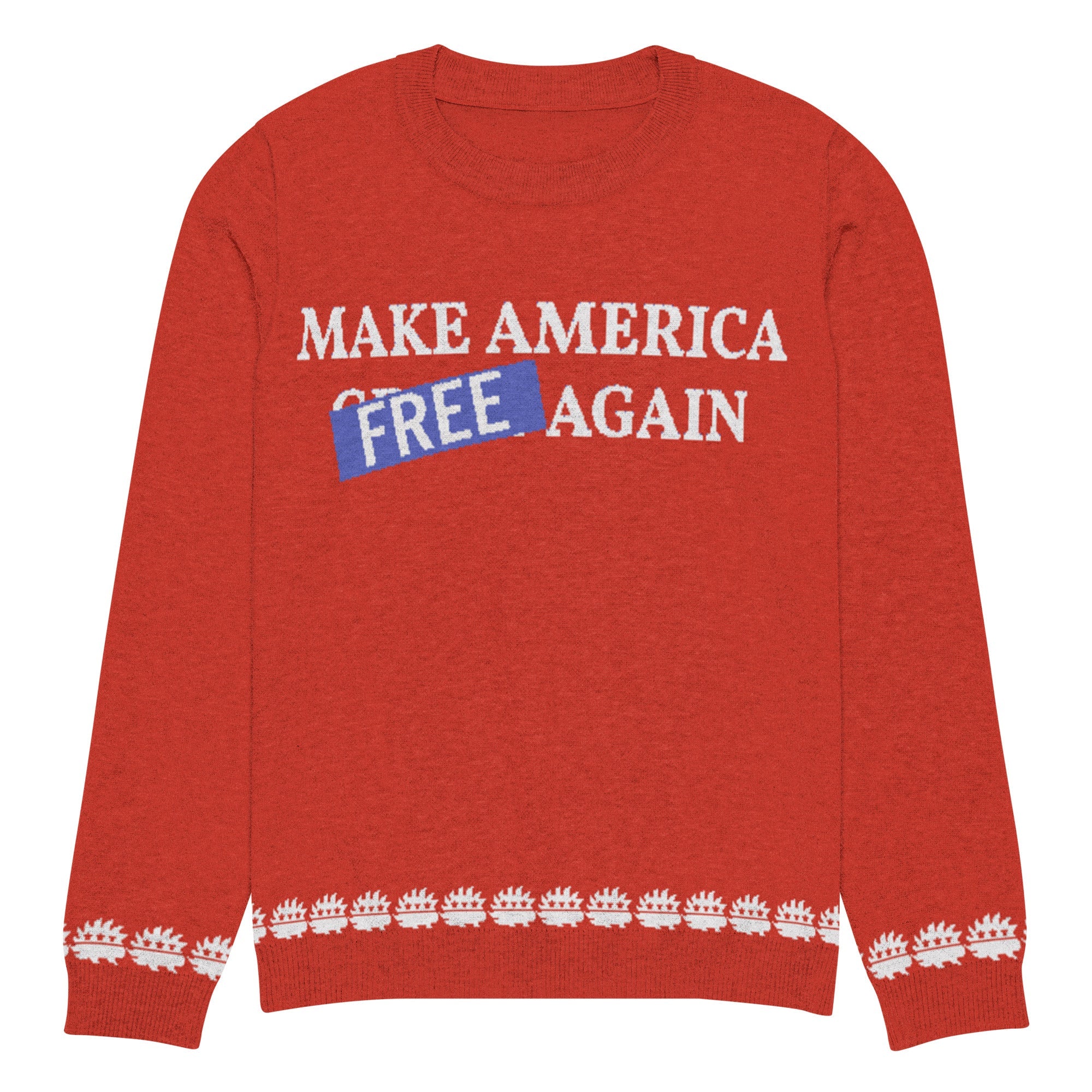 Make America Free Again Knitted crew neck Ugly Christmas sweater