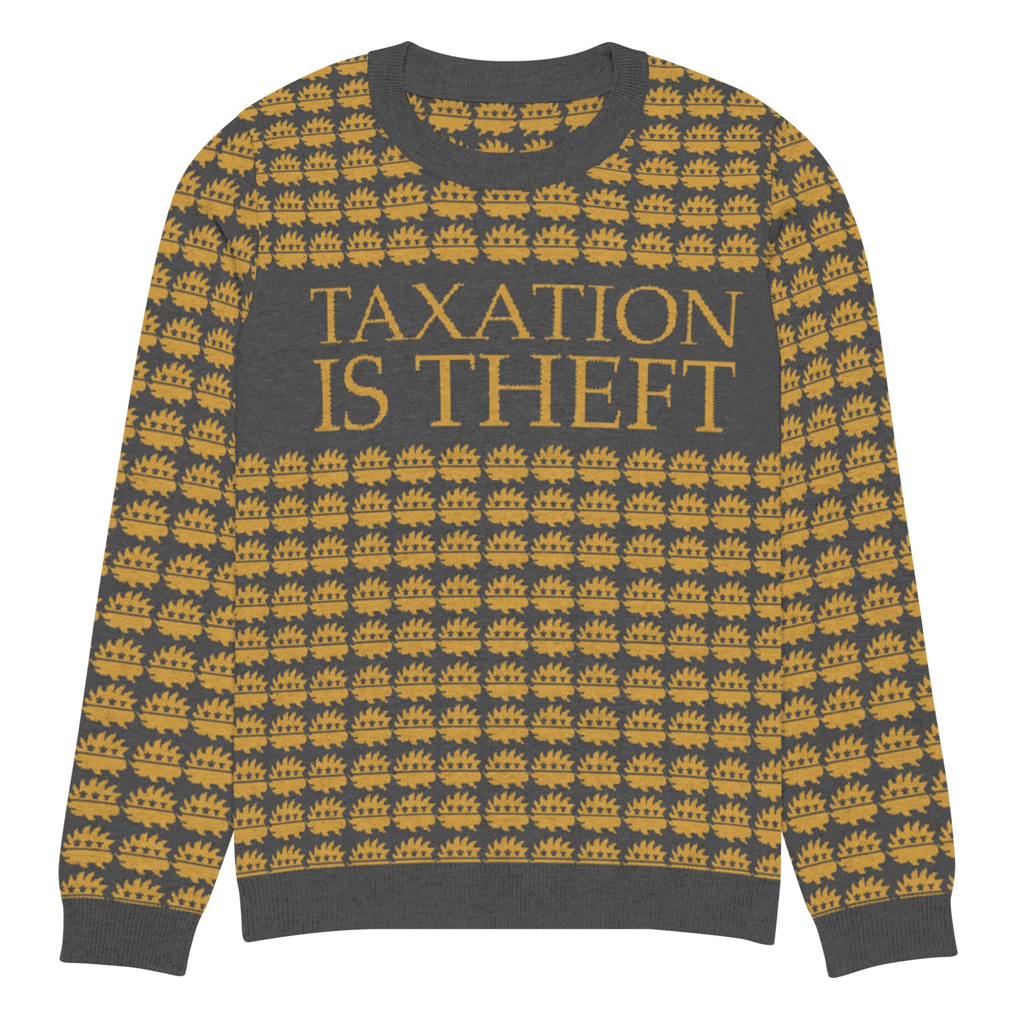 Taxation is Theft Porcupine Knitted Ugly Christmas sweater