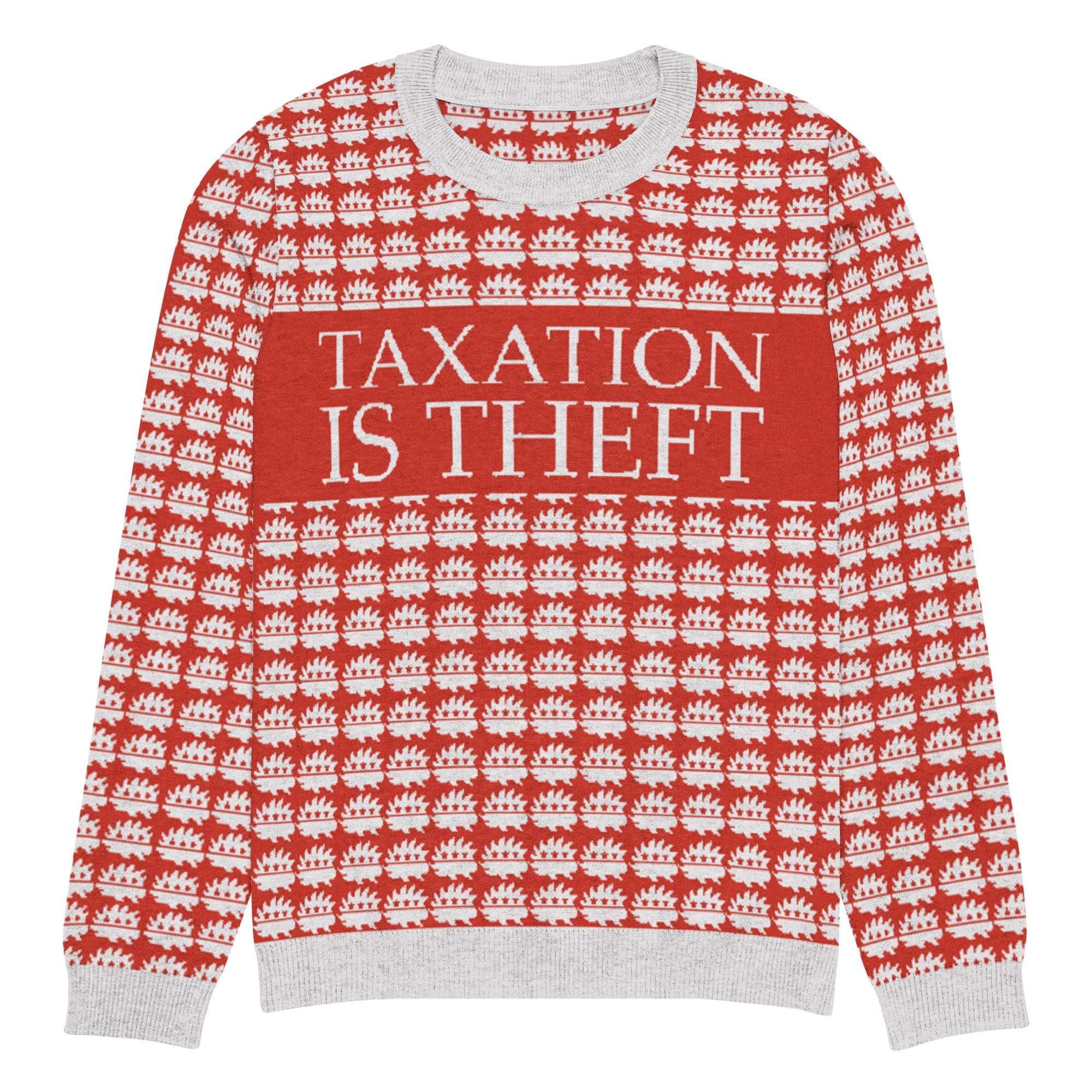 Taxation is theft Porcupine Knitted Ugly Christmas sweater