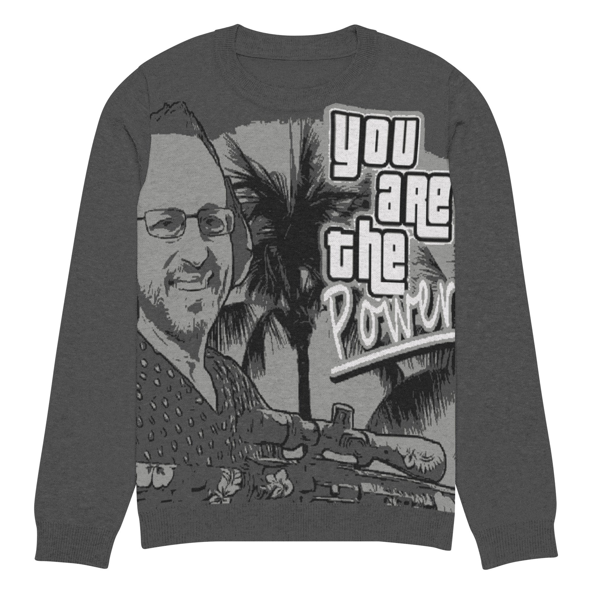 Spike Cohen You are the Power Knitted crew neck sweater
