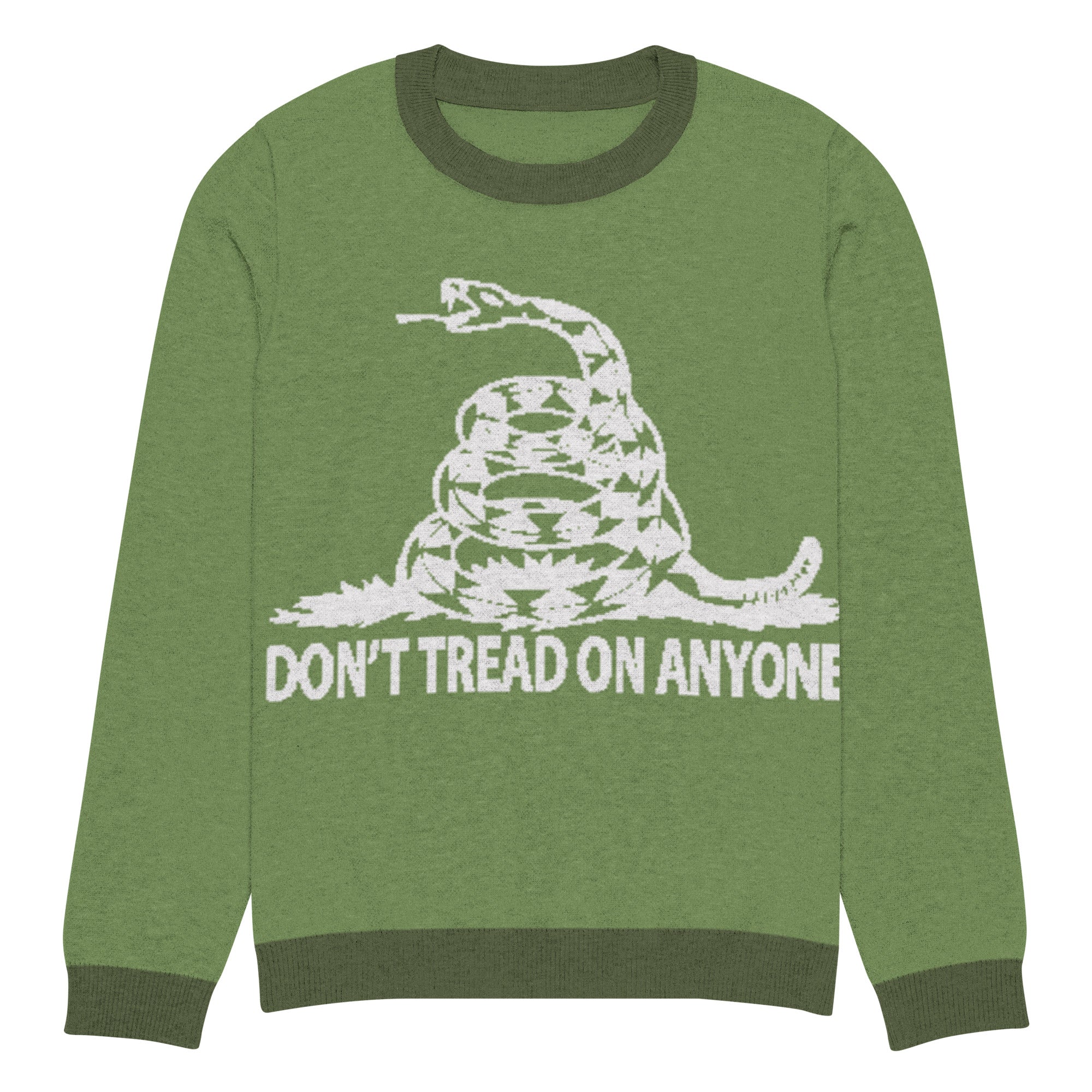 Don't Tread on Anyone Knitted crew neck ugly Christmas sweater